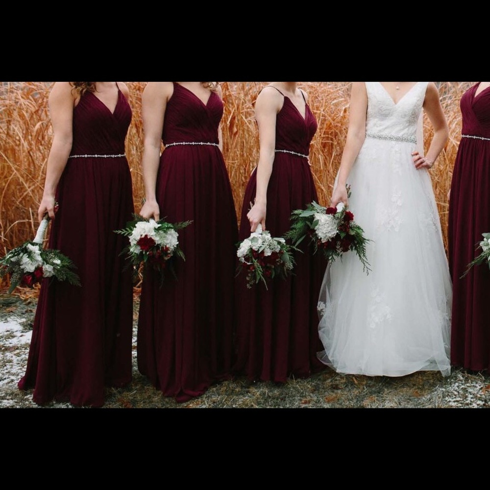Burgundy bridesmaid dress